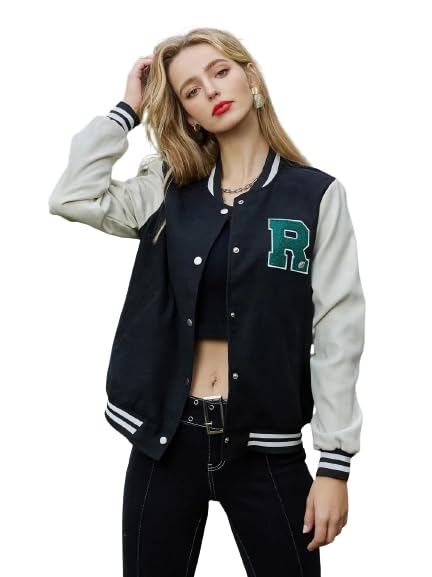 paklon Stylish Letterman R Printed Varsity Jacket for Women-picture-16