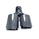 Auspuffblenden 1 Paar (L + R) Universal Dual Glossy Black Automobile Auspuffrohr Schalldämpfer Rohr Carbon Fiber Auspuffspitze(60 IN 101 OUT)