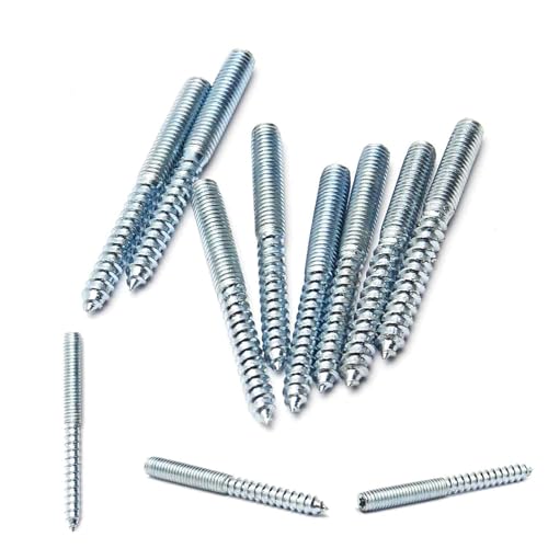 MroMax M6 x 60mm Hanger Bolts, Self Tapping Screw, 8Pcs