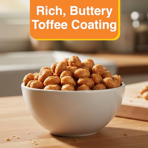 P-Nuttles Butter Toffee Covered Peanuts, 5.25 Oz Resealable Bag (Pack of 6) - Sweet & Salty Candied Peanuts Snacks - Perfect for Parties, Travel & Gatherings - Kosher Certified Crunchy Gourmet Snacks