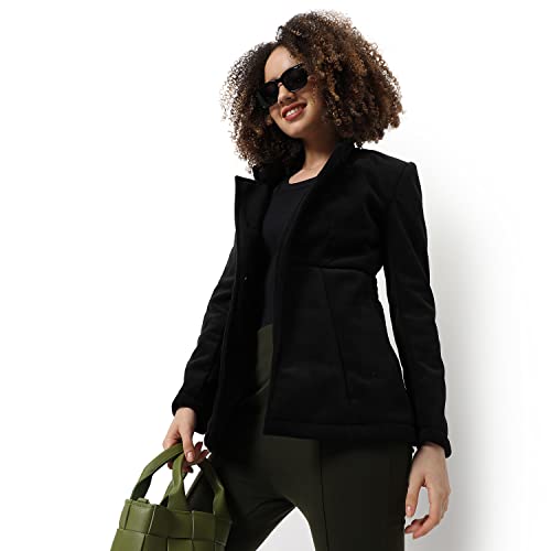 Image of PINACOLADA Women's Solid Regular Fit Blazer for Winter Wear | Collared Neck | Full Sleeve | Buttoned | Casual Jacket for Woman & Girl | Western Stylish Jacket for Women