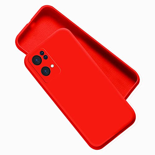 Image of A rtistque Liquid Silicone Matte Shockproof Flexible with Camera Protection Soft Back Cover Case for Oppo Reno 7 Pro 5G - Red
