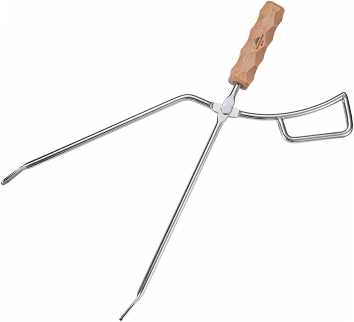 Stainless Steel Bbq Tong Clamp Long Handle Charcoal Clip Firewood Grabber