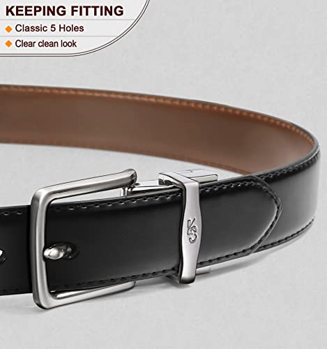 Kemisant Reversible Belts For Boy, Boys Leather Belts For Casual Dress Pants Jeans 1",Size Ajdustable #TOP1