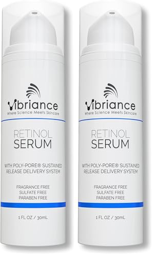 Image of Vibriance Retinol Serum for Face - Reduces Appearance of Deep Wrinkles and Large Pores, Enhances Tone, Improves Complexion - Sensitive, Mature Skin Night Cream - 1 fl oz (Pack of 2)