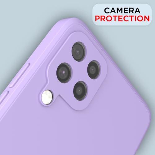 Image of Outlouders Back Cover for Samsung Galaxy M32 4G / M32 Prime / F22 4G | Camera Protection | Durable Soft Matte Silicone Bumper Case (Purple)