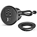 2 inch Desk Power Grommet Outlet, Recessed Power Strip Socket with 2 USB, 18W PD Fast ChargingUSB-C Grommet ,Connect 1 AC Plug, Power Station Center for Furniture Conference Room Office Kitchen Table