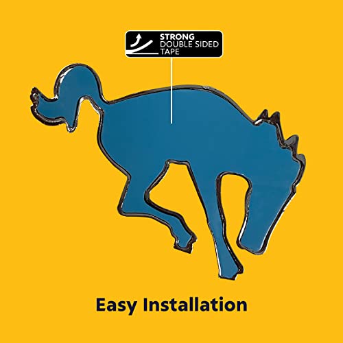 Image of United Pacific 50130 Triple Chrome Plastic Bucking Horse Emblem, Badge Replacement, Double-Sided Tape, Easy Installation - One Unit