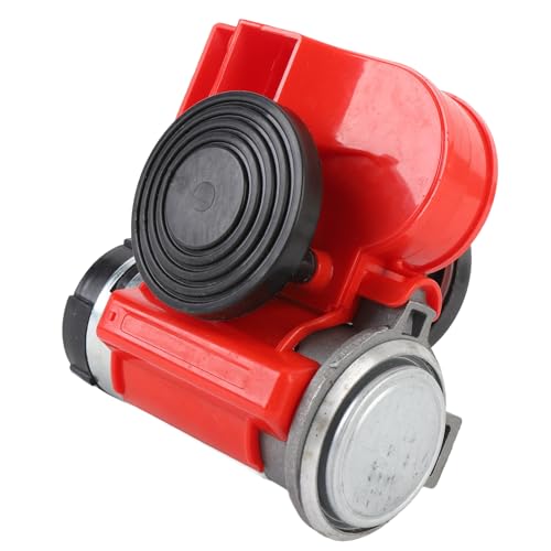 Keenso 115dB Loud Train Sound Car Horn, Premium Metal ABS Material with Stable Performance for Universal Fit Cars Motorcycles Boats (Red)
