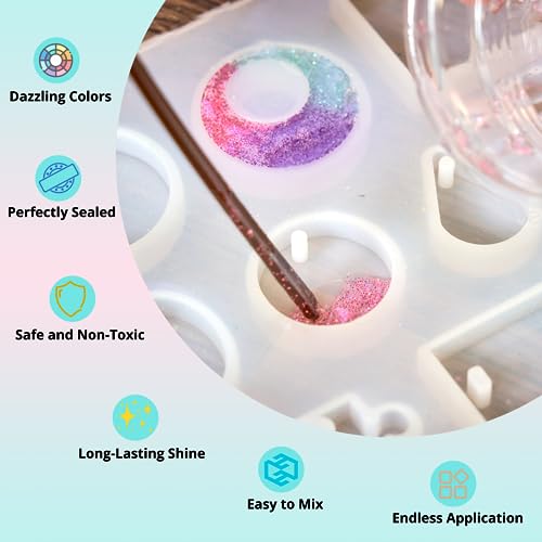 Htvront DEMA-SG-SGF-0046-US Fine Glitter For Resin - 32 Jars Extra Fine Glitter For Crafts, Shaker Jar Arts & Craft Glitter For Nails, Assorted Colors Resin Glitter For Tumblers Cosmetic Body thumb #6