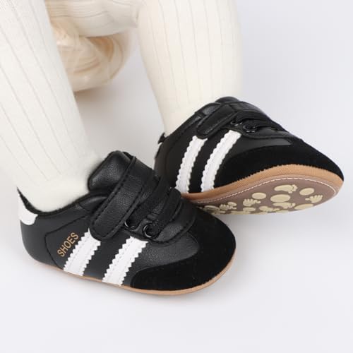 Image of Baby Boys Girls Sneakers Toddler Non-Slip Soft Rubber Sole First Walking Shoes Infant Newborn Crib Dress Shoes