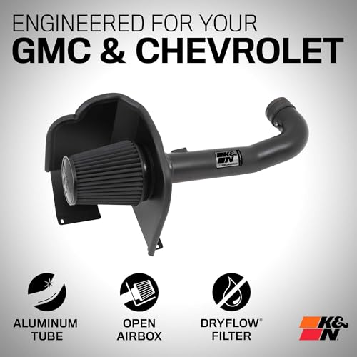 Image of K&N Cold Air Intake System: Dry-Flow Air Filter, Increase Performance & Towing: Compatible with 2014-2020 Chevy /GMC /Cadillac Silverado 1500, Suburban, Tahoe, Sierra 1500, Yukon, Escalade, 71-3082