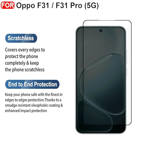 Image of Tempered Glass Screen Protector Compatible For OPPO F31 PRO 5G with Easy Self Installation Kit