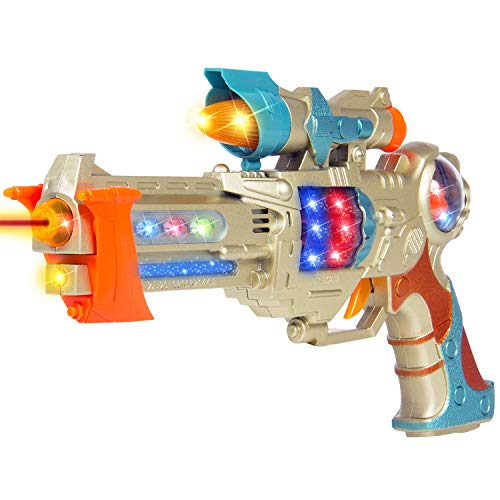 Liberty Imports Galactic Space Police Gun Toy for Kids with Spinning Lights & Blaster Sounds