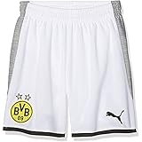 PUMA Jungen BVB Kids Replica Short with innerslip White-Gray Heather, 176