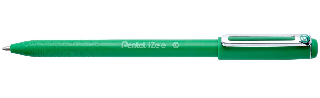 Stylo Bille Pentel IZee BX460 – Pointe Large 1mm, Encre Fluide, Rechargeable – Design Alvéolé Avec Clip Métal – Violet