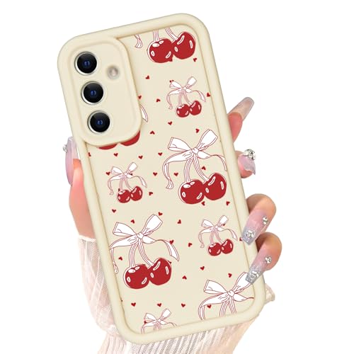 Coque Samsung Galaxy A14 cerise silicone antichoc chic pour fille