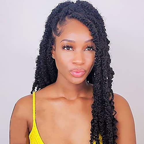 NISEYO NU 16 Inch Butterfly Twist Hair 7 Packs Pre-twisted Butterfly Locs Crochet Hair Pre-looped Synthetic Braiding Hair(7packs,1B)