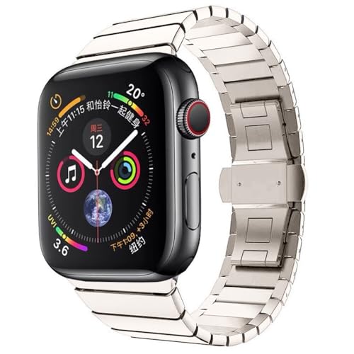 Bracelet luxe métal noir iWatch 41mm boîtier premium de style classique