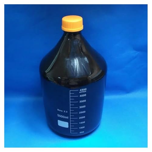 Bouteille de réactif en verre 5000ml flacon de laboratoire avec bouchon
