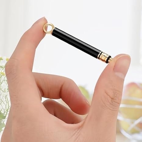 3 PCS Portable Titanium Toothpicks, Metal Toothpick with Protective Holder,Mini Stainless Steel Toothpick, Reusable Toothpicks Fruit Picks for Household Outdoor (Black)