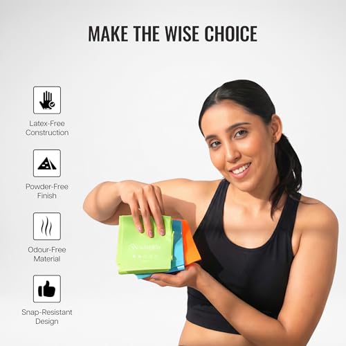 Image of WiseLife Professional Latex Resistance Band (Light) - 100% Natural Latex for Stretching, Strength Training, Warm-Up, Yoga & Home Workouts (Yellow)