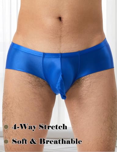 Men Sissy Underwear Glossy Oily Panties Stretchy Silky Bikini Briefs Shiny Underpants S-XL3