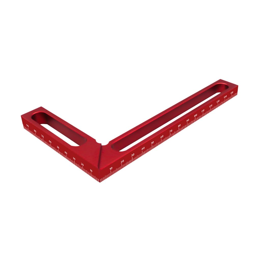 Bstepompre Red Woodworking Right Angle Ruler Carpenter Square Measuring Ruler 90° Right Angle Calibrator For Wood Work Projects Easy To Use 160Mm