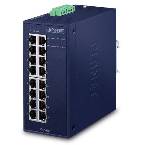 Planet Industrial 16-Port 10/100/1000T Network Gigabit Ethernet Switch