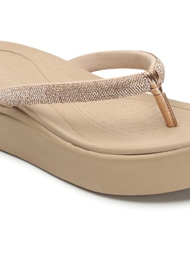 Image of ELLE Women Round toe platform heel slip-on sandal with Shimmer Detail