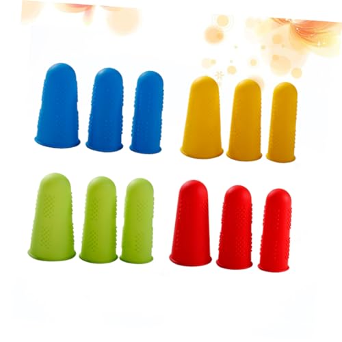 KALLORY Silicone Finger Protectors 12pcs Set Protective Cover for Hot Sharp Objects Flexible for Men Women