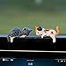 5 Pcs Cat Car Interior Accessories Dashboard Decorations, Cute Car Dash Decor Rearview Mirror Ornament for Women Girl, Cat Lovers - Black