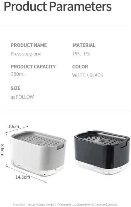 Miniatura 7 de Dispensador de jabon 2 en 1, bomba de jabón inteligente, con soporte para esponja o cepillo, platos de lava, ideal para cocina, lavavajillas.