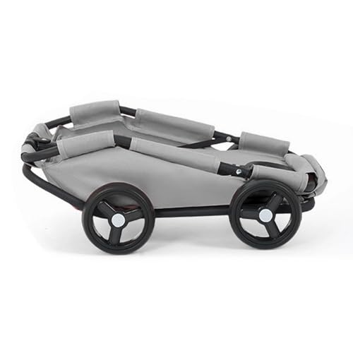 Mini passeggino pieghevole per piccoli animali domestici con borsa per la spesa, con maniglia di trazione estensibile, 51 x 35 x 31 cm, grigio