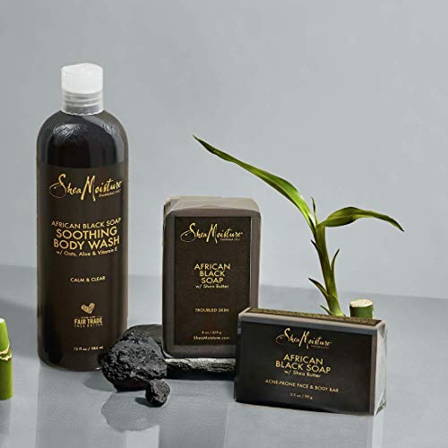 SheaMoisture Bath Face Skin care Kit Body Cleanser for Dull Skin African Black Soap Made with Fair Trade Shea Butter… - Image 5