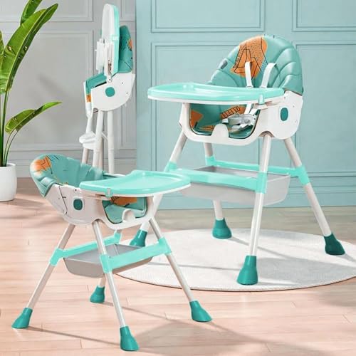 Image of StarAndDaisy High Chair for Baby /Baby Feeding Chair for 0 to 5 Years with Multi Level Height Adjustment, Reclining Seat, 5 Point Safety Point /High Chair with Detachable Tray- Sea Blue