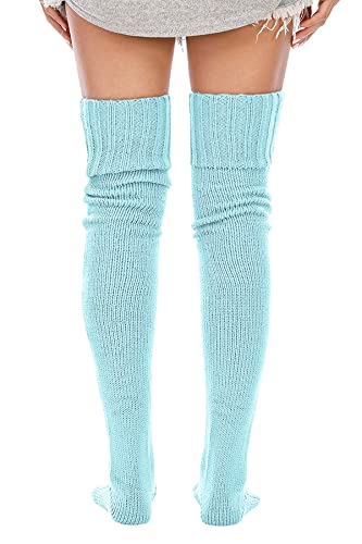 Image of Leoparts Women's Cable Knitted Thigh High Boot Socks Extra Long Winter Stockings Over Knee Leg Warmers