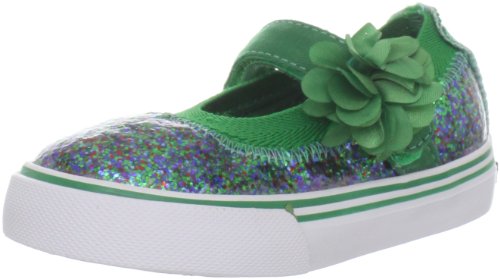 Morgan & Milo Kid's Sparkle Floral Mary Jane Sneaker (Infant/Toddler/Little Kid), Kelly, 8.5 M US Toddler