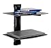 Mount-It! Floating Wall Mounted Shelf Bracket Stand for AV Receiver, Component, Cable Box, PlayStation, Xbox, DVD Player, Projector, 34 Lbs Capacity, 2 Shelves, Tinted Tempered Glass