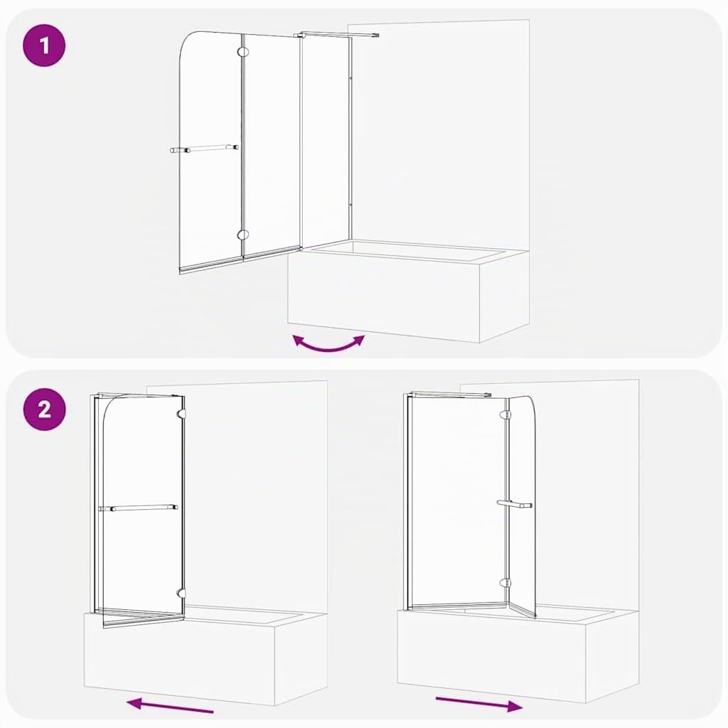 Bi-Falt Duschumhausung Dunkel transparent 120 x 67 x 129 cm