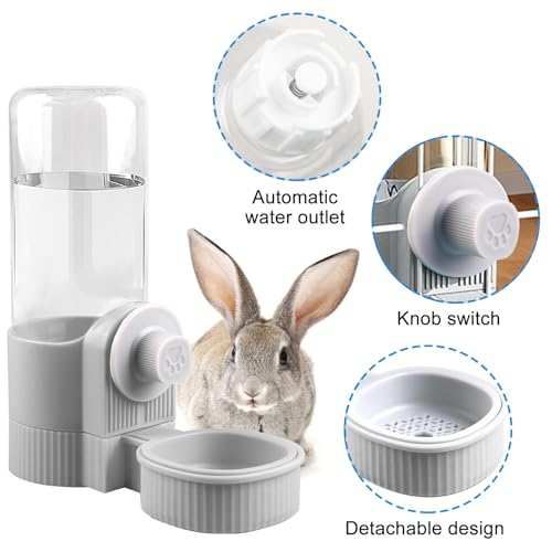 Vegena Trinkflasche Kaninchen Automatischer 2-In-1 Automatisches Futter- Und Wasserspender, Hängender Automatischer Futterspender Futterspender Und Wasserspender Für Katzen, Kaninchen, Meerschweinchen
