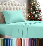 Utopia Bedding Twin Bed Sheets Set - 3 Piece Bedding - Brushed Microfiber - Shrinkage and Fade Resistant - Easy Care (Twin, Spa Blue)