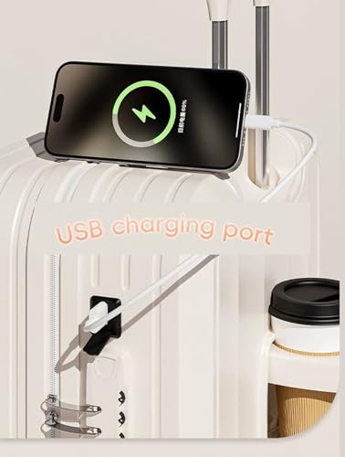 suitcases with Wheels Luggage Cup Holder and Suitcase Lightweight and Portable suitcases,Pink,20in2