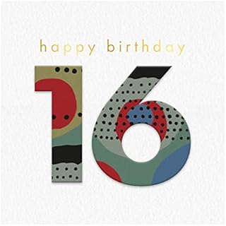 The Heritage Press Masquerade Birthday Card - Happy 16th Birthday Single Card - Age Card - Made in UK - Printed with Vegetable Inks - Size 125x125mm