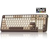 SOLAKAKA A99 Pro Mechanical Keyboard with LCD Screen & Metal Knob, Wireless Gaming Keyboard with BT5.0/2.4GHz/USB-C, Hot Swappable Creamy Keyboard, Gasket Structure, RGB Backlit, for Win/Mac