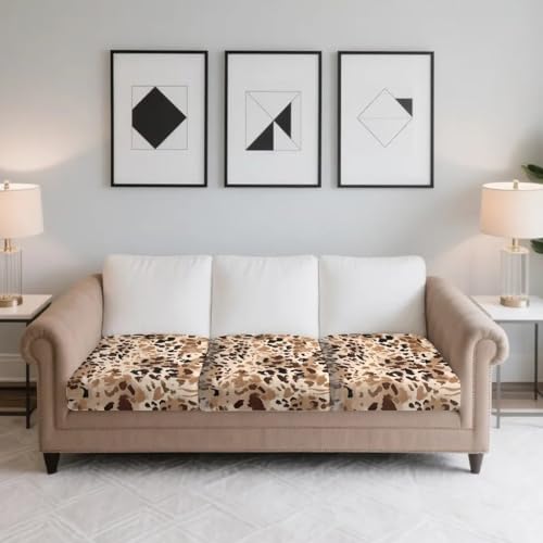 Housse de coussin de canapé léopard extensible et lavable Wanyint 3x
