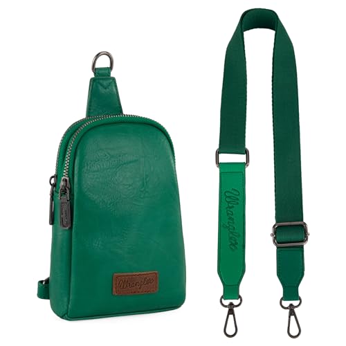 Image of Wrangler Small Sling Bag for Women, Leather Crossbody Bags Cross Body Purse Fanny Packs with Adjustable Strap for Gift