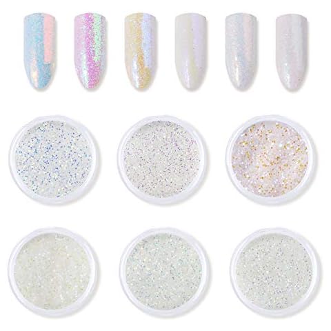Ownest 6 Pcs Neon Unicorn Nail Powder Set Cover