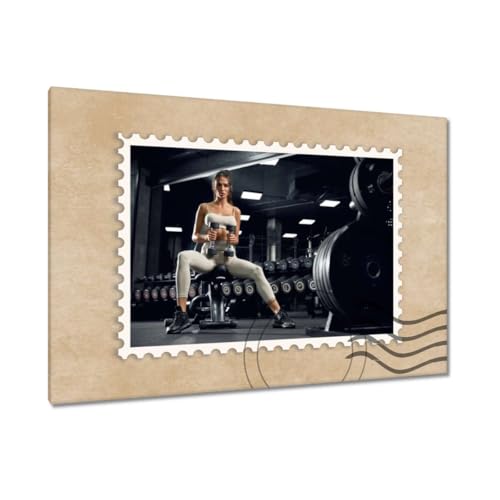 Toile fille au gymnase grand format 120 x 80 cm pour tableau mural
