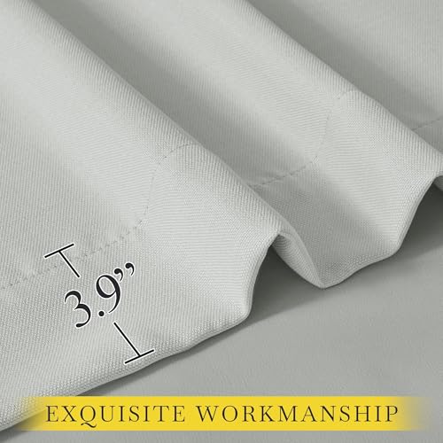 NICETOWN Faux Linen Room Darkening Living Room Curtains, Pinch Pleated Curtains Thick Linen Blend Thermal Insulated Noise Reducing Window Drapes for Bedroom, Greyish White, W50 x 96, Set of 2 - image 6